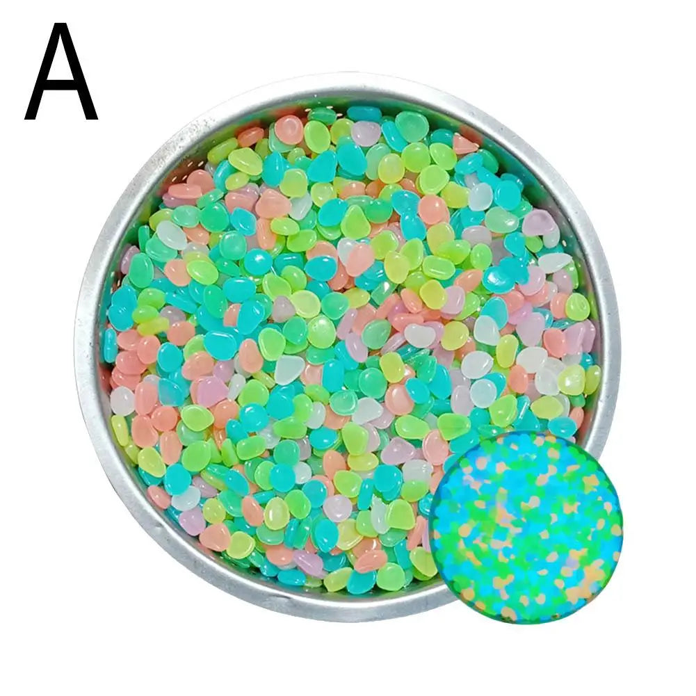 50Pcs Luminous Stones Fish Tank Aquarium Ornament Glow In The Dark Pebbles Outdoor Yard Lawn Path Walkways Decorations Oasis Select A