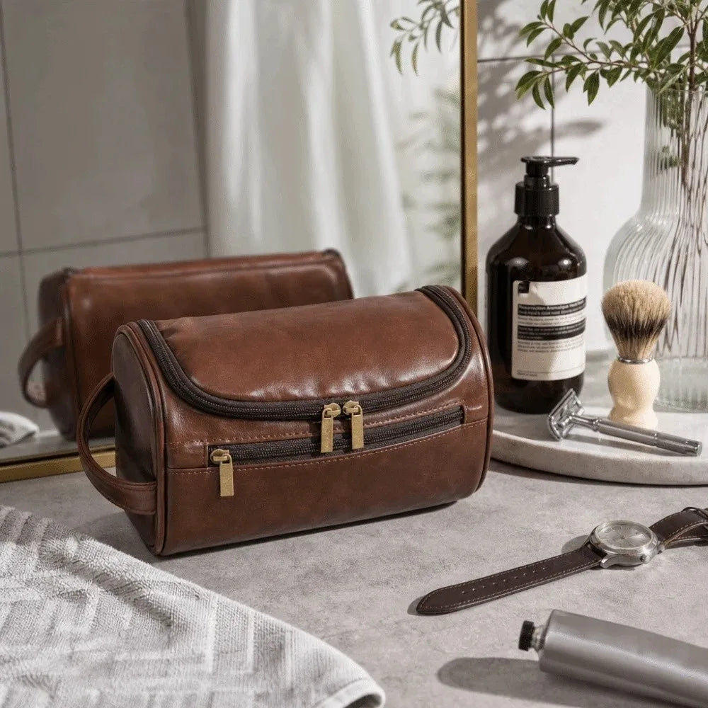 PU Leather Travel Cosmetic Bag – Waterproof Makeup Organizer