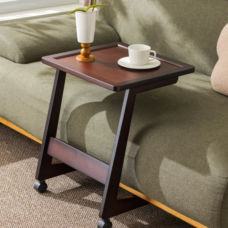 removable table with wheels mini coffee table living room small apartment household square corner table computer bedside table Oasis Select