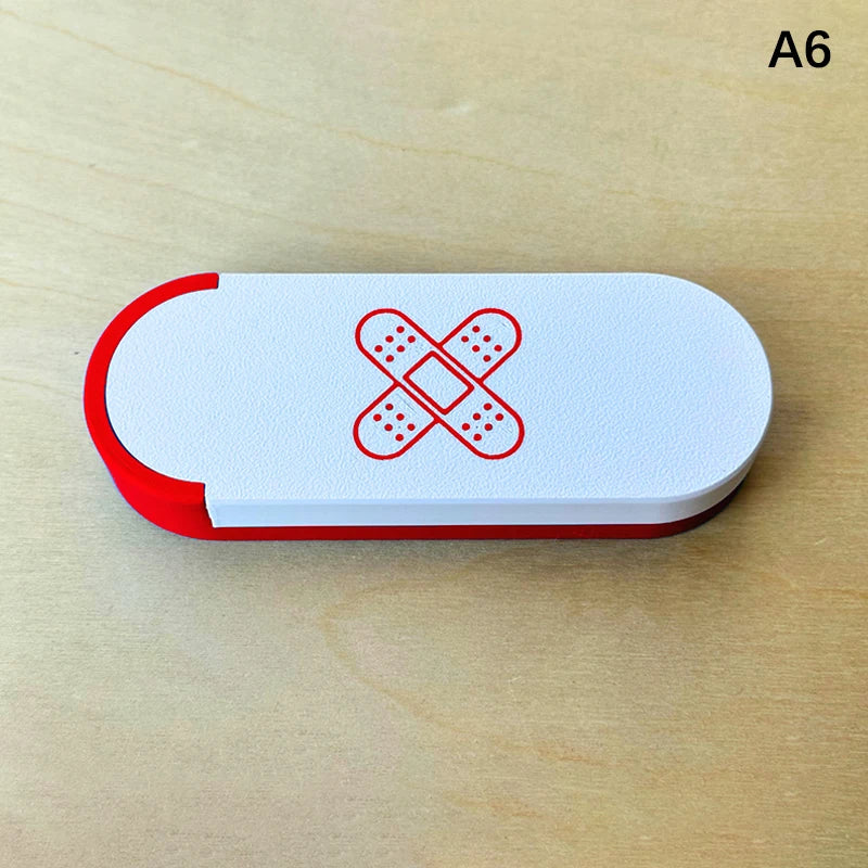 Portable Cute Band-Aid Storage Box Sliding Toothpicks Swabs Dental Flossers Organizer for Home Office Travel Essentials Oasis Select A6