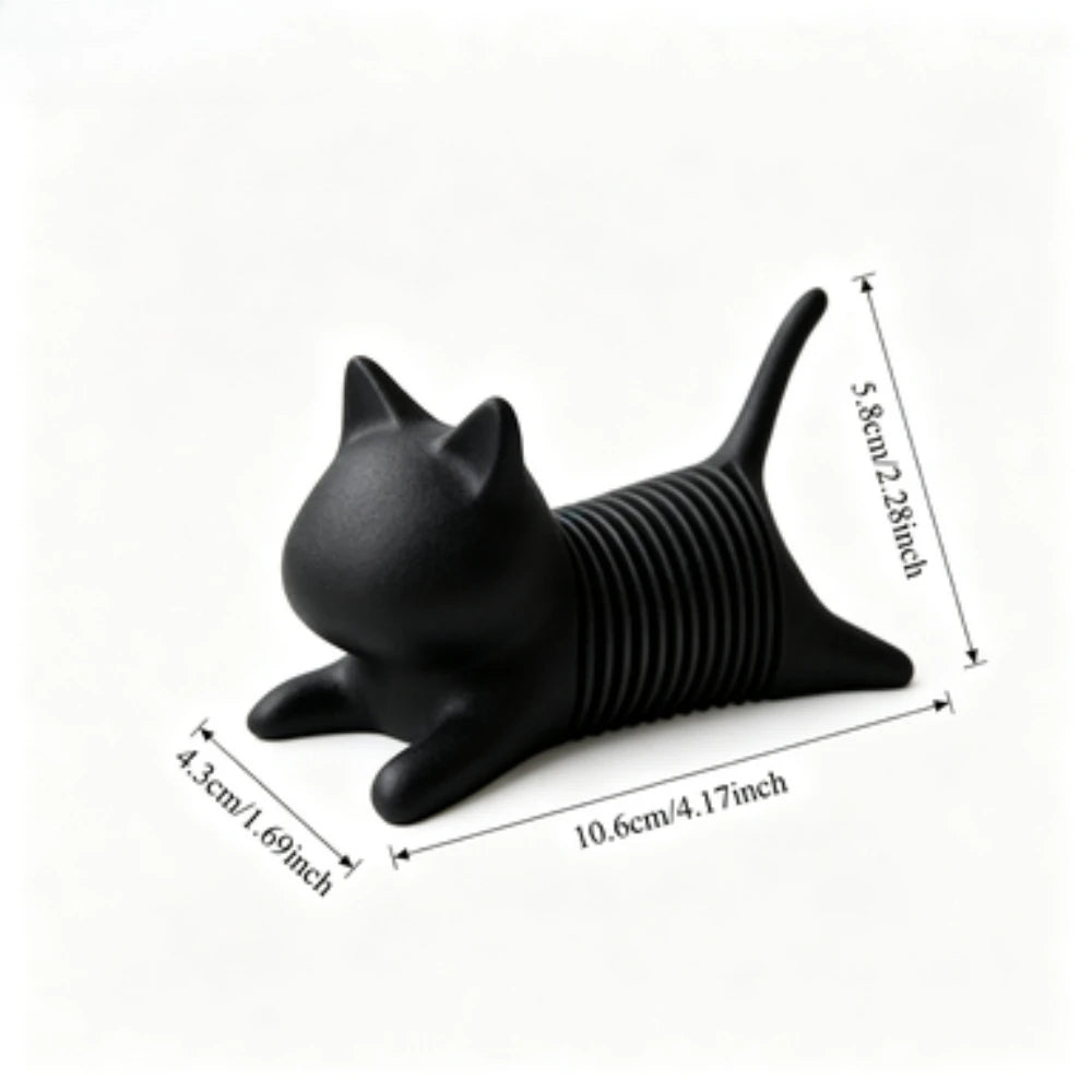 3D Printed Spring Cat Figurine Flexible Wobble Kitty Statue Cute Fidget Cat Desktop Decor Novelty Stress Relief Collectible Gift Oasis Select lie down