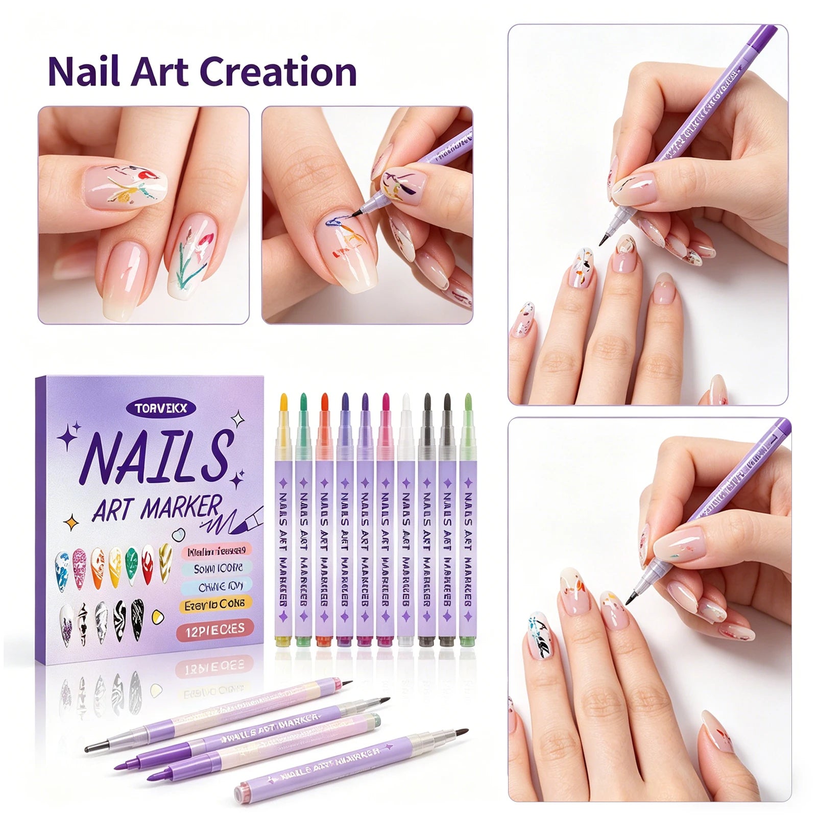 Nail Art Pen – Fine Tip, Waterproof, Quick Dry DIY Marker Nail Art Pen Oasis Select