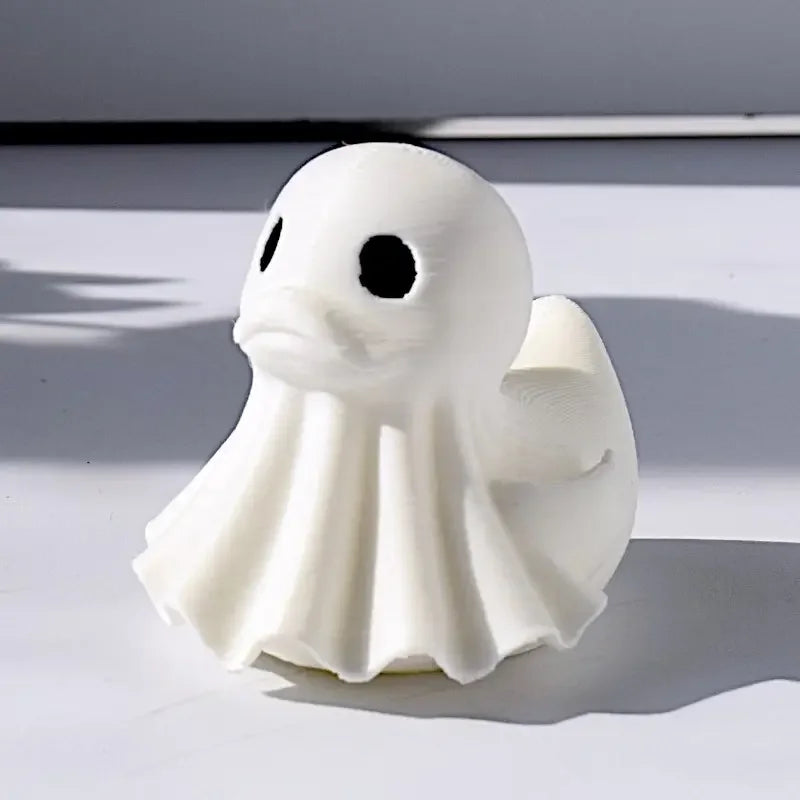 Cute Halloween Decor Ghost Duck Figurine 3D Printing Mini Ghost Duck Sculpture Tabletop Ornaments for Bedroom in-vehicle Display Oasis Select