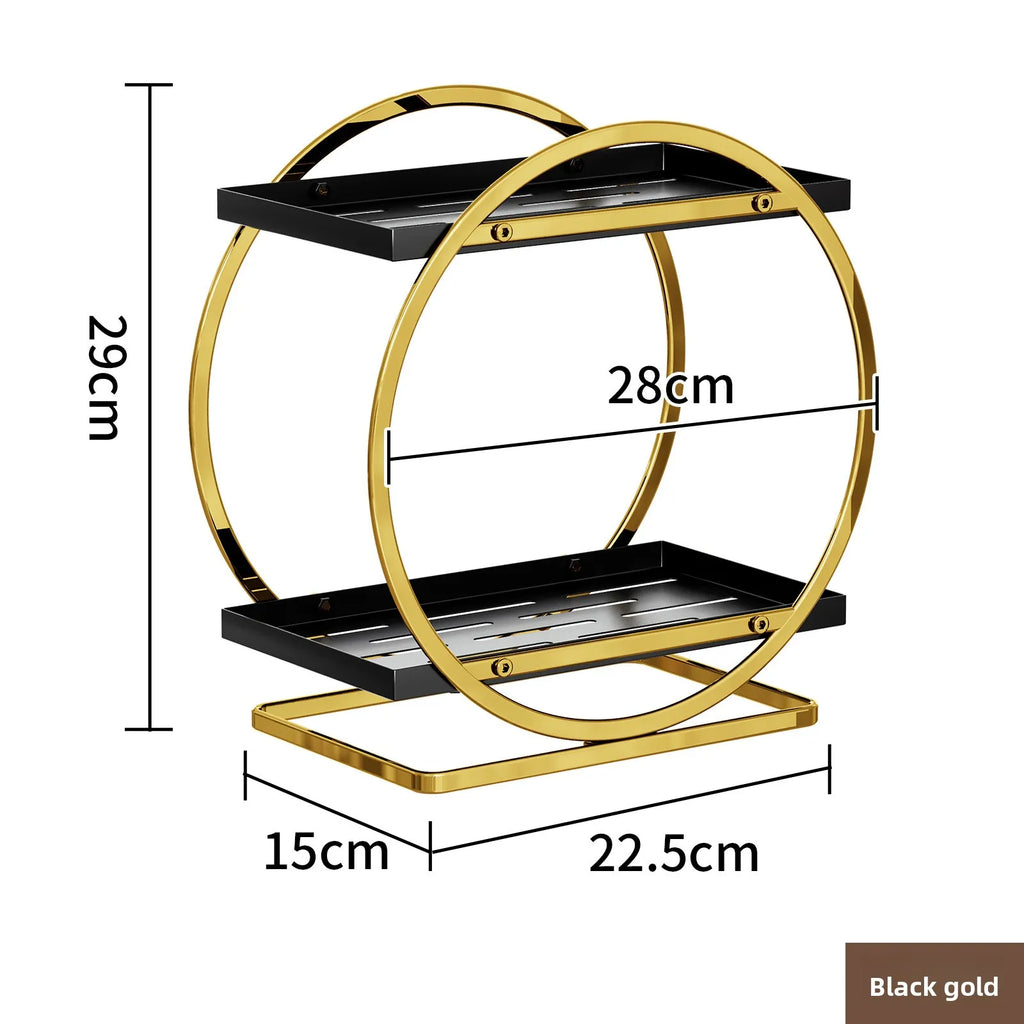 Light luxury toilet rack bathroom toilet hand wash countertop cosmetics storage box desktop vanity rack Oasis Select Black gold