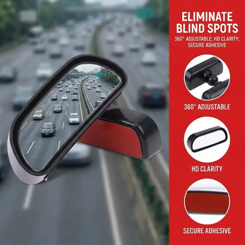 1pcs 360 Degree Rotatable Wide Angle Rear View Mirror Blind Spot Mirror for Car Reversing Front Rear Wheel Blind Spot Mirror Oasis Select