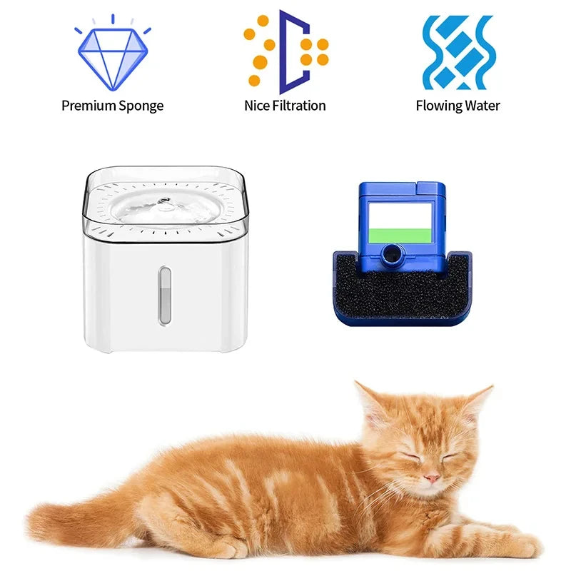 Pet Drinking Sponge Filter Water Dispenser for Cats and Dogs Healthy Sponge Filter Pet Drinking Fountain Accessories Oasis Select