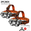 5 LED Rechargeable Headlamp – 8 Modes, IPX4, 200 Lumens