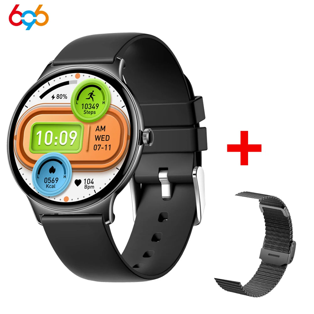 Fashion Waterproof Smart Watch Men Women Ultrathin AMOLED Screen Smartwatch Health Heart Rate Sports Fitness Blue Tooth Call Oasis Select BKBKS A BKM
