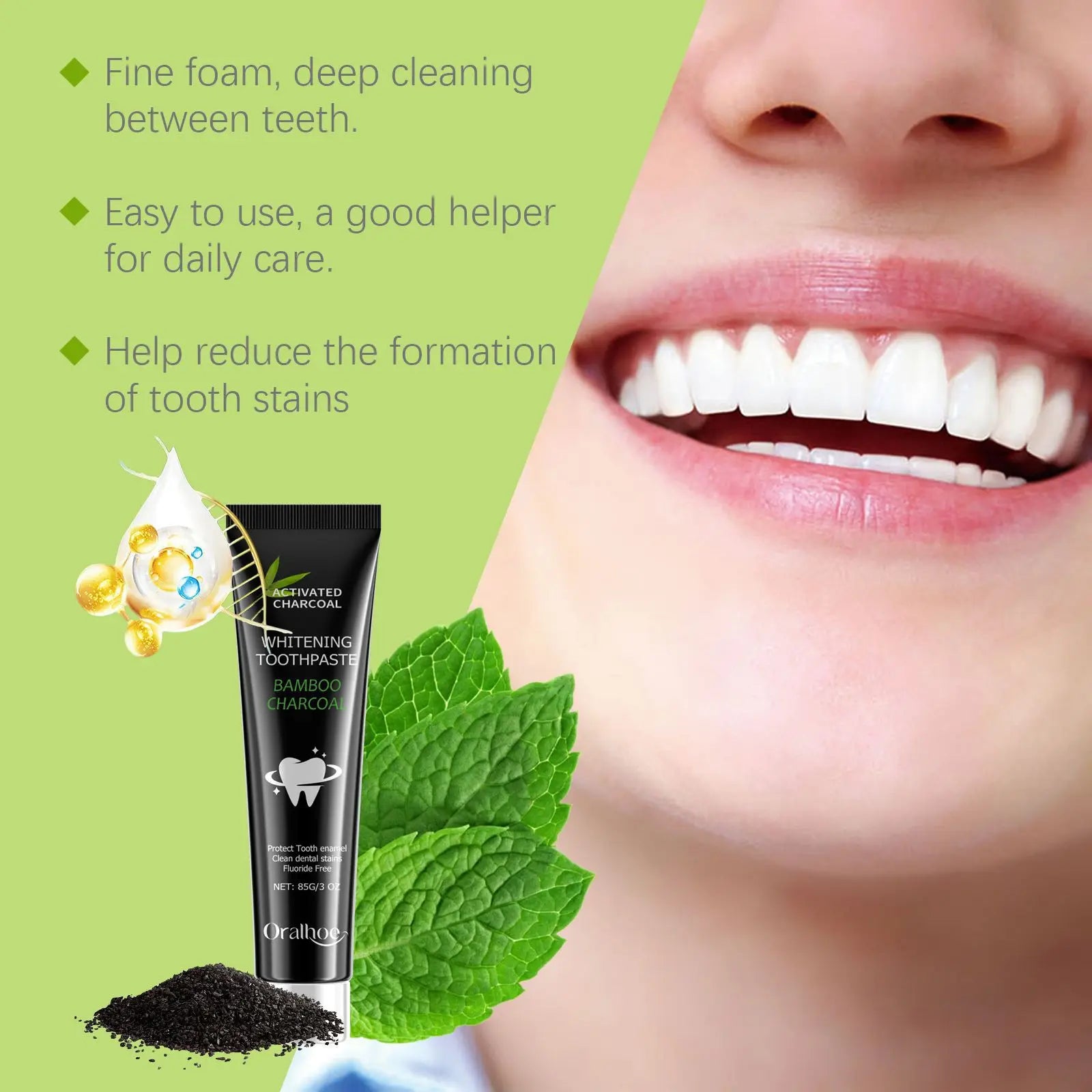Oralhoe Bamboo Charcoal Whitening Toothpaste – Remove Stains Whitening Toothpaste Oasis Select