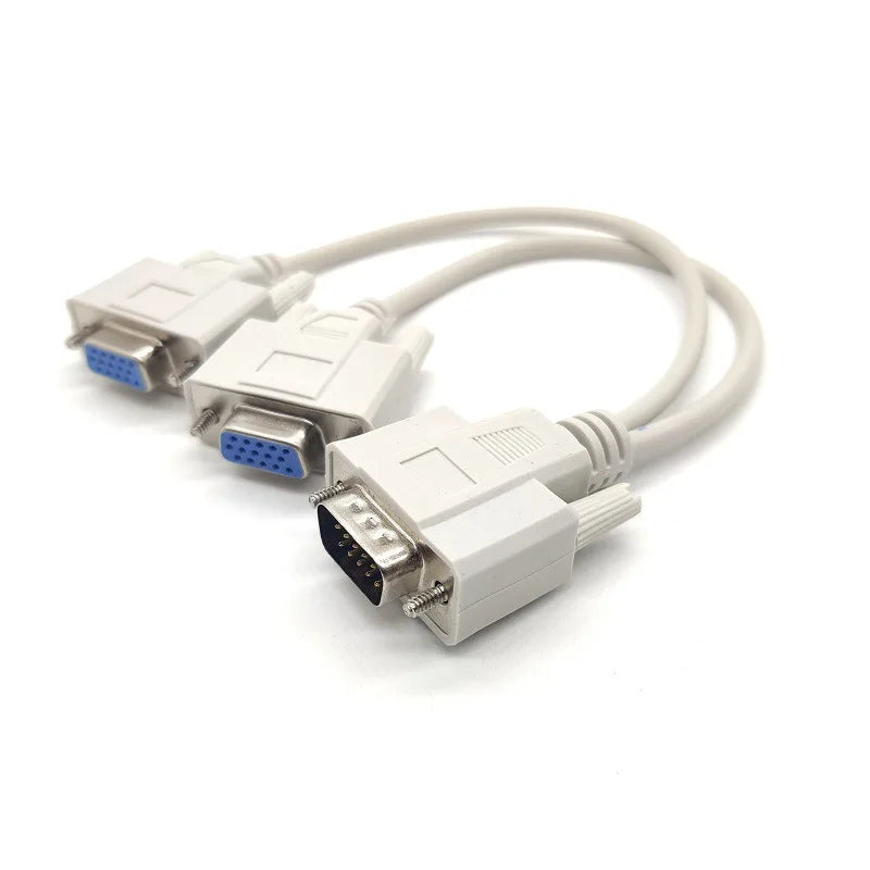 25cm 15Pin VGA Splitter Cable 1 to 2 VGA Cable DB9 15Pin VG 1 Male to 2 Female Data Cable Oasis Select