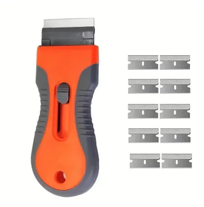 Cleaning Scraper Window Glass Ceramic Scraper Two Kinds Blade Plastic Handle Automotive Film Sticker Remover Oasis Select 1knife 10 blad 1knife 20 blad