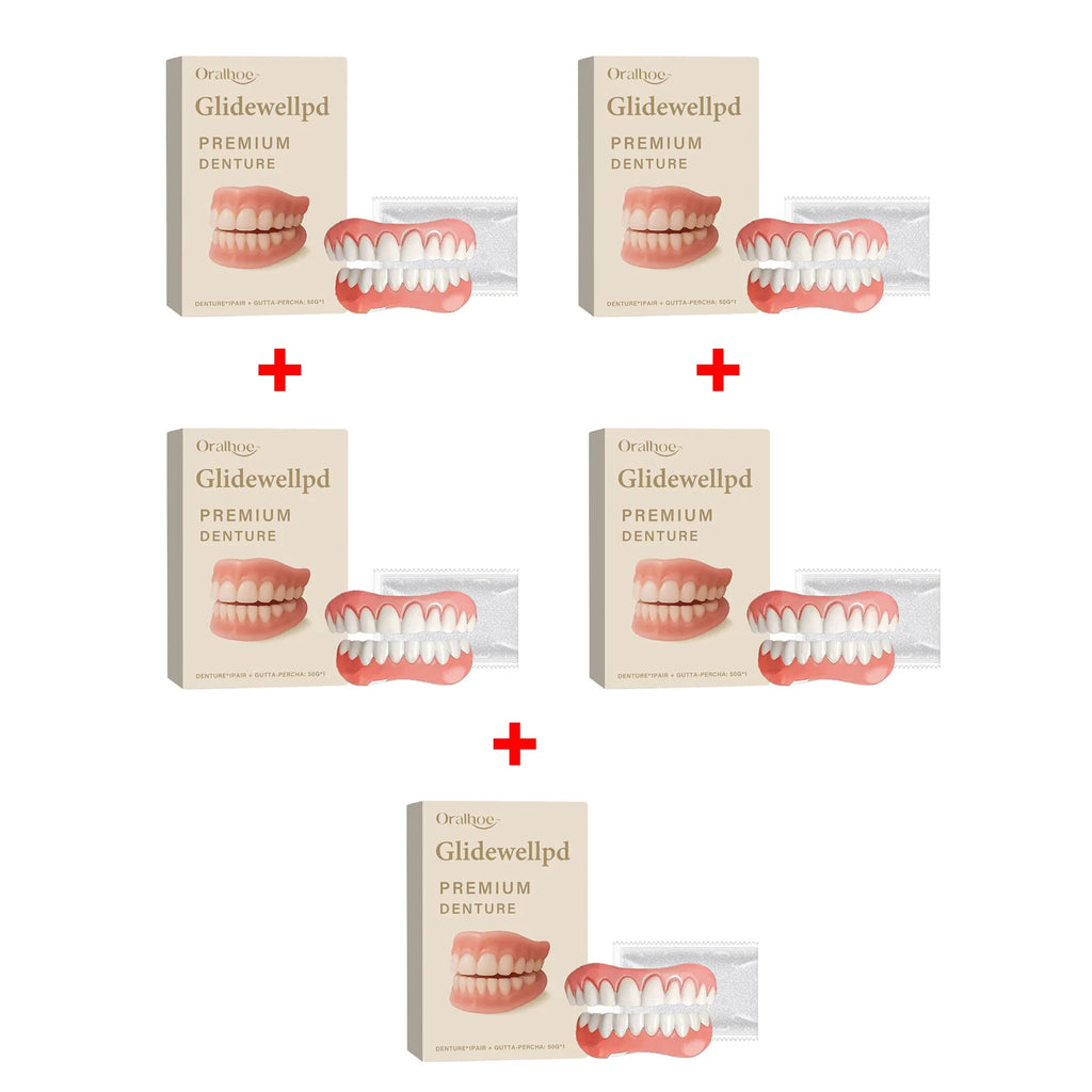 Oralhoe Soft Silicone Temporary Dentures Full Set – Upper & Lower Temporary Denture Set Oasis Select 5sets boxed
