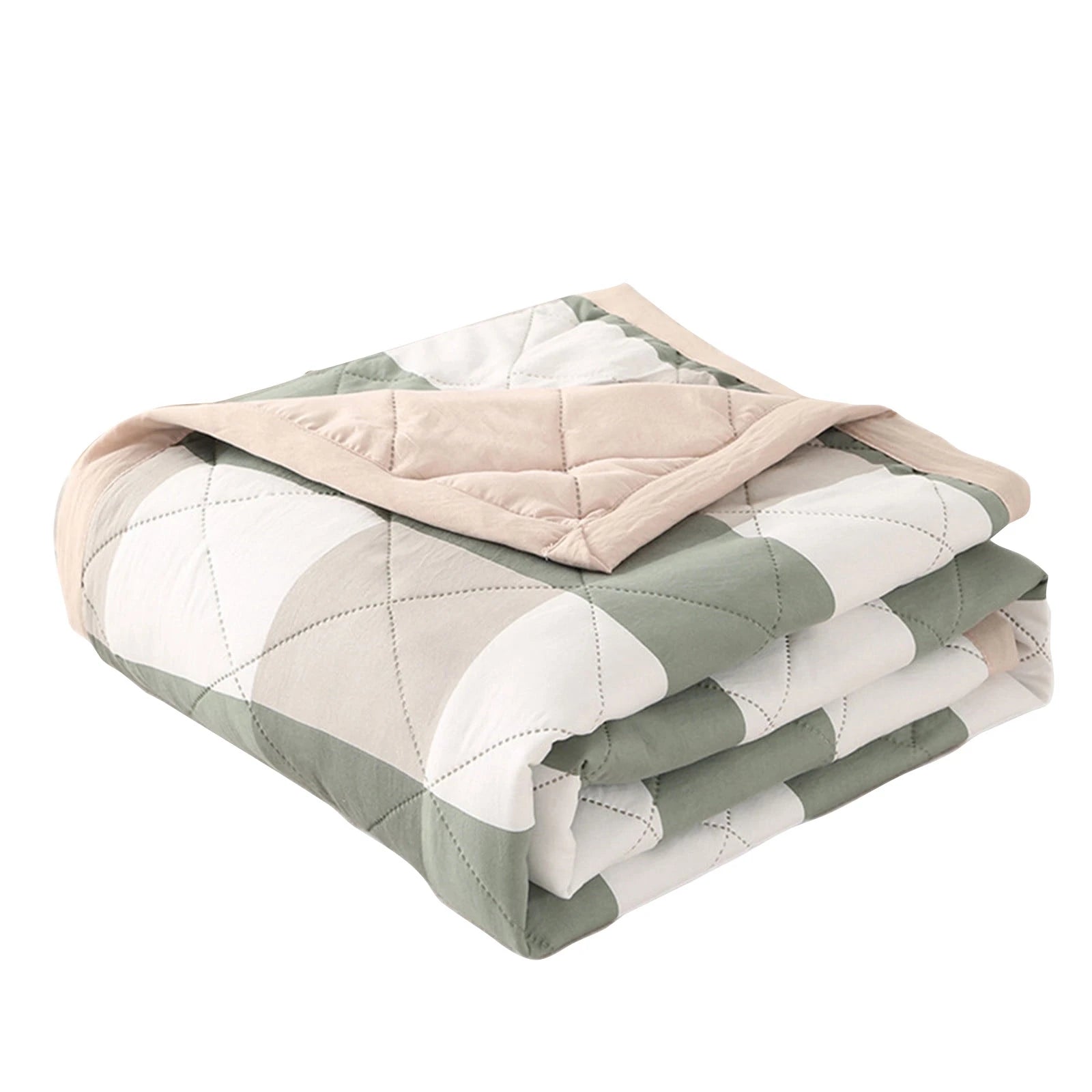 Summer Thin Comforter Soft Air-Conditioned Four Season Comforter Machine Washable Single Double Blanket Ultrasonic Quilted Quilt Oasis Select Green One Size