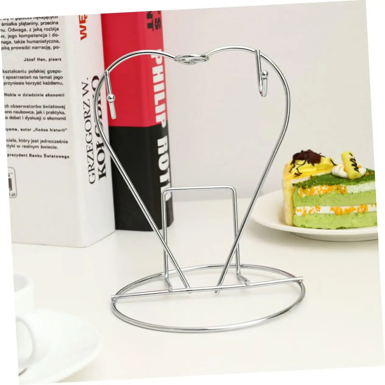 Coffee Mug Holder Metal Mug Rack Cup and Saucer Display Stand Silver Holds for Kitchen Dining Table Space-Saving Organizer Oasis Select