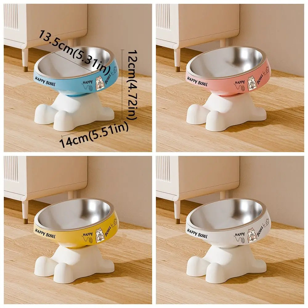 Elevated Stainless Steel Cat Bowl | Non-Slip Anti-Tip Base