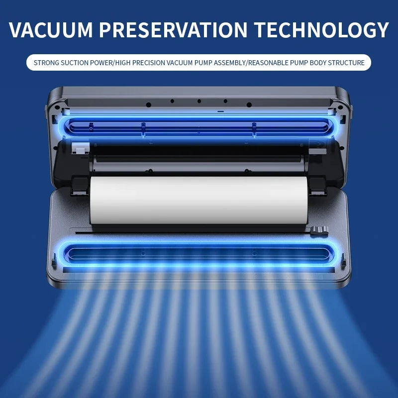 Electric Vacuum Sealer Machine Dry/Wet Food Packaging Seal To Keep Fresh Touch Buttons Digital Display Built-in Cutter Knife Oasis Select