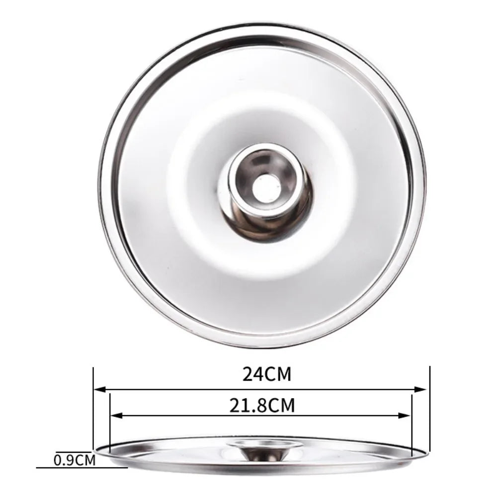 New 10-24cm Round Pot Lid Thicken Stainless Steel Lid Pot Cover Universal Replacement Saucepan Cover Kitchen Supplies Oasis Select 24cm