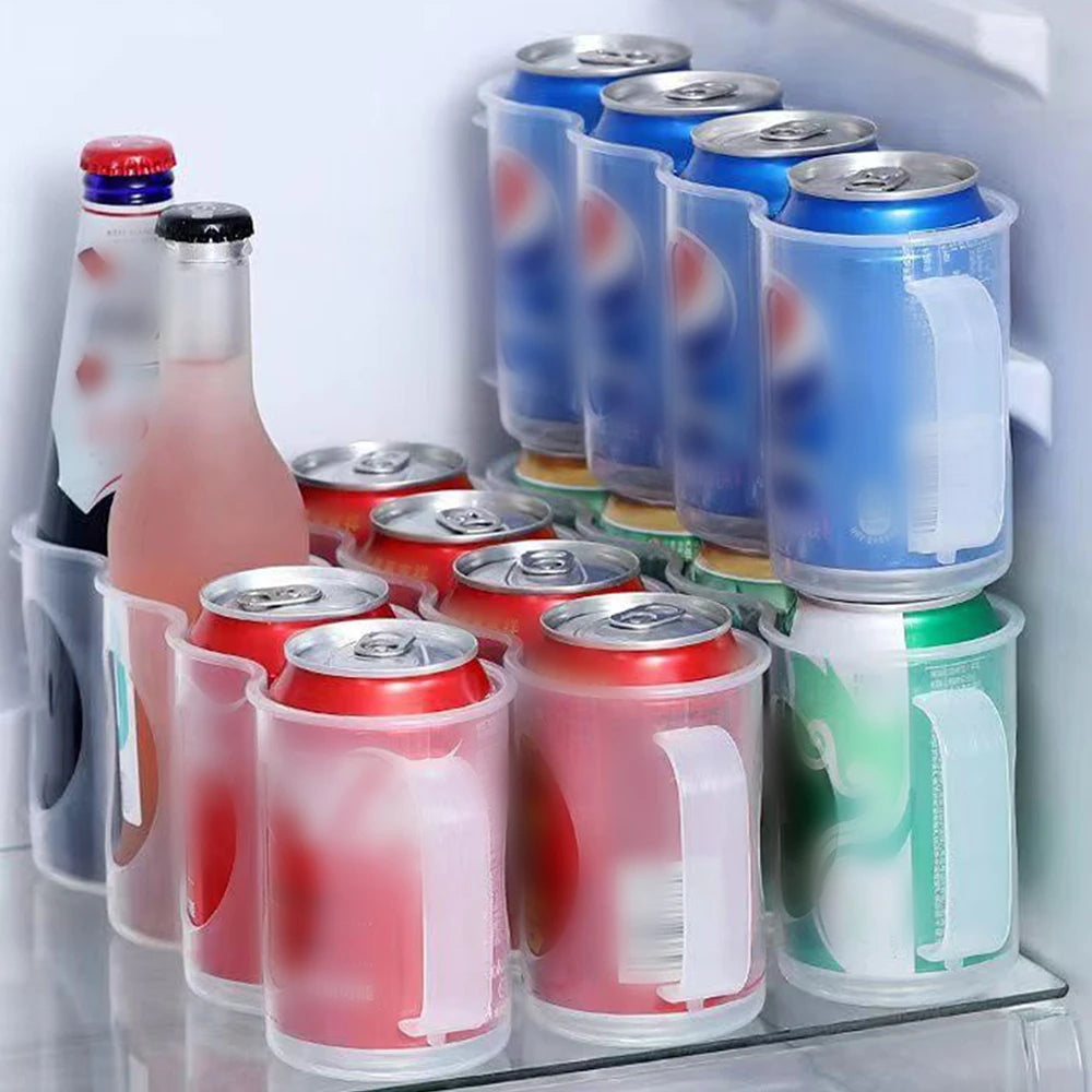 Sliding Fridge Can Organizer – Clear Plastic Soda & Beer Rack
