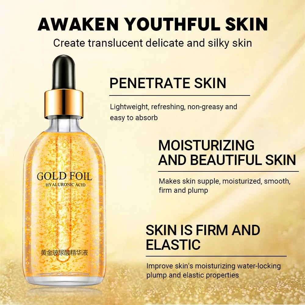 100ml 24k Gold Hyaluronic Acid Nicotinamide Face Serum Anti Aging Facial Lifting Collagen Essence Skin Care Whitening Serum Oasis Select