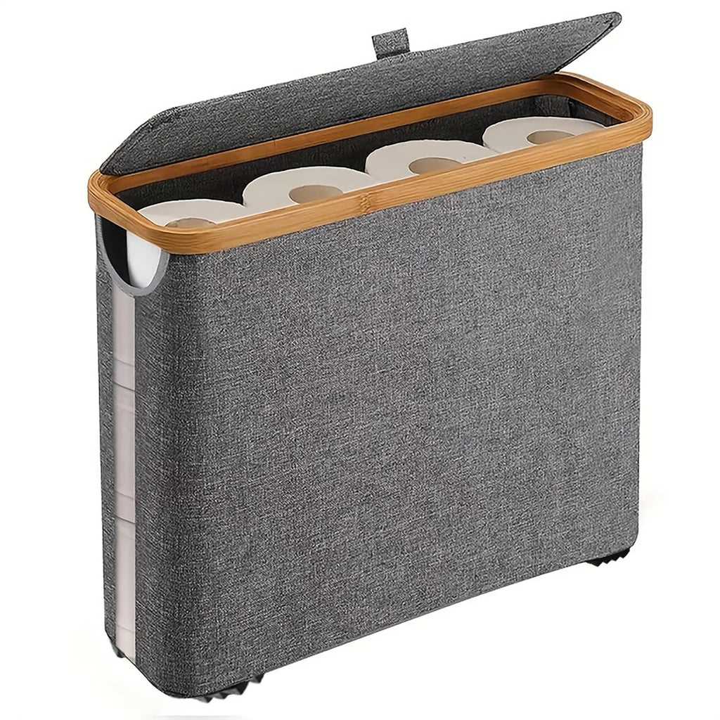 Large toilet paper storage box, laundry basket, clothes storage box, toy storage box, Oxford cloth storage shelf with lid Oasis Select grey