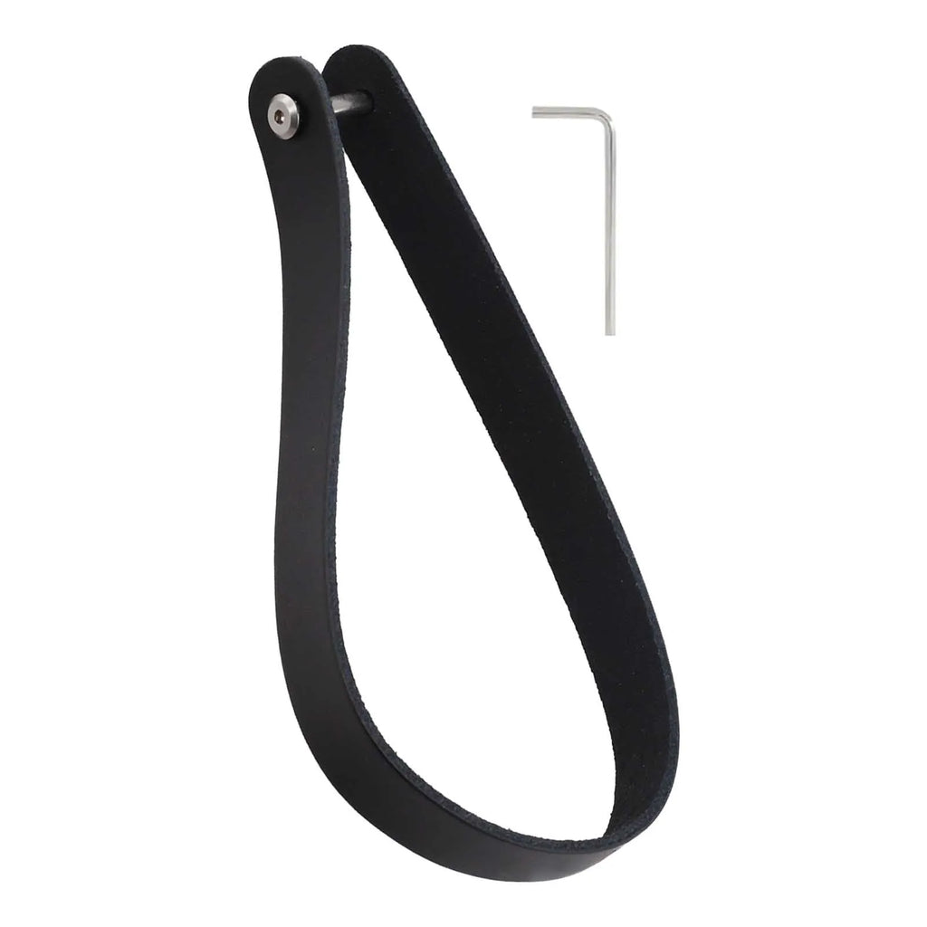 Bike Accessory Cowhide Handle Bike Commuting Black Convenient Pull Ring Lightweight Design Quick Removal Feature Oasis Select