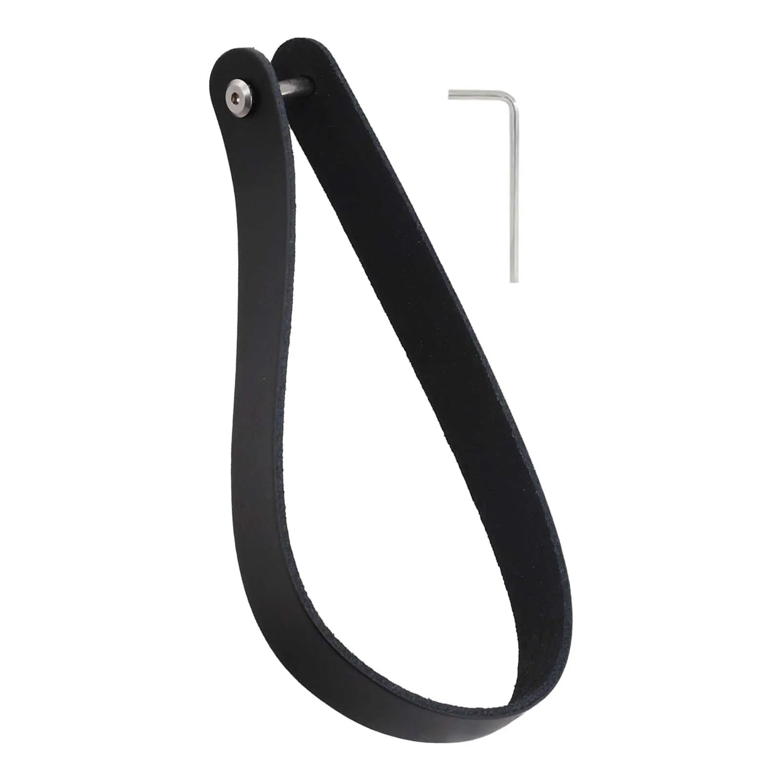 Bike Accessory Cowhide Handle Bike Commuting Black Convenient Pull Ring Lightweight Design Quick Removal Feature Oasis Select