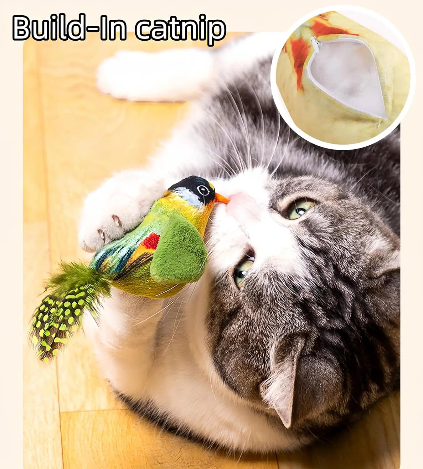 Hanging Cat Toy Real Feathers Catnip Dangling Interactive Teaser Kitten Pet Supplies Indoor Play Exercise Gift Cats New 2026 Oasis Select