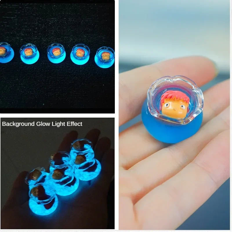 5/10pcs Luminous Mini Resin Garden Decoration Outdoor Patio Lawn Yard Fish Tank Potted Plants Car Ornaments Car Dashboard Toys Oasis Select