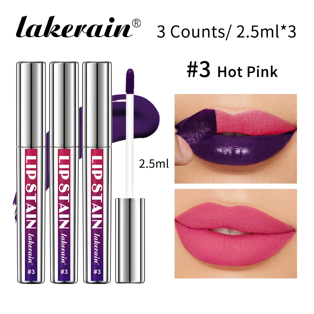 Peel Off Lip Stain Kit – 3 Rose & Pink Waterproof Shades