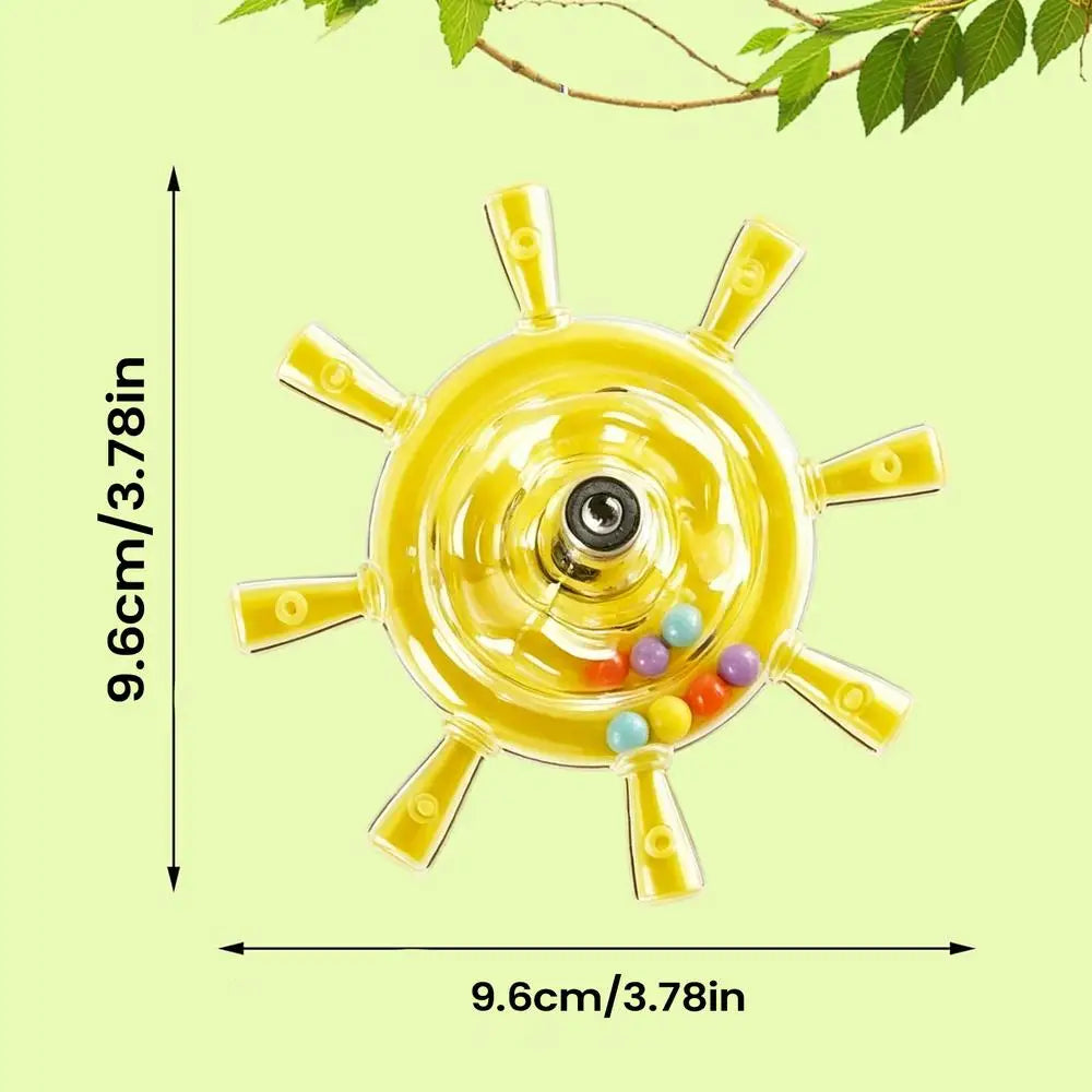 Interactive Parrot Rotating Windmill Toy Bird Cage Toy For Parrots Rotating Treat Dispenser For Mental Stimulation Entertainment Oasis Select Yellow