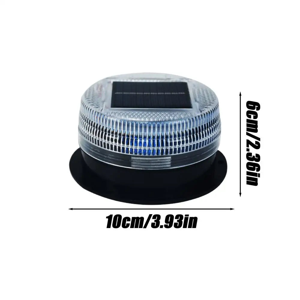 Solar Power LED Magnetic Warning Light for Car Tractor Truck Strobe Beacon Amber PoliceLamp Emergency Signal Night Sensor Oasis Select Red and Blue