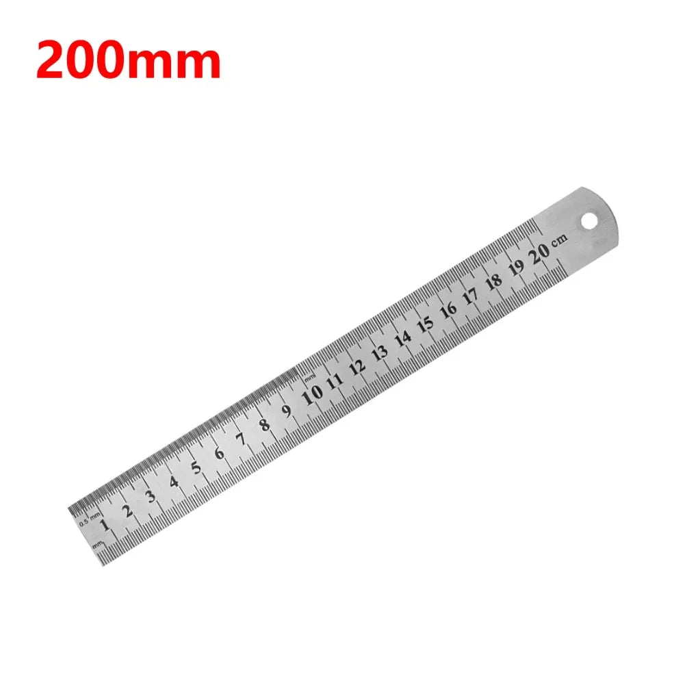 150mm-500mm Metal Scale Stainless Steel Straight Ruler Measuring Stationery Drafting Accessory Hand Tool School Office Supplies Oasis Select 200mm