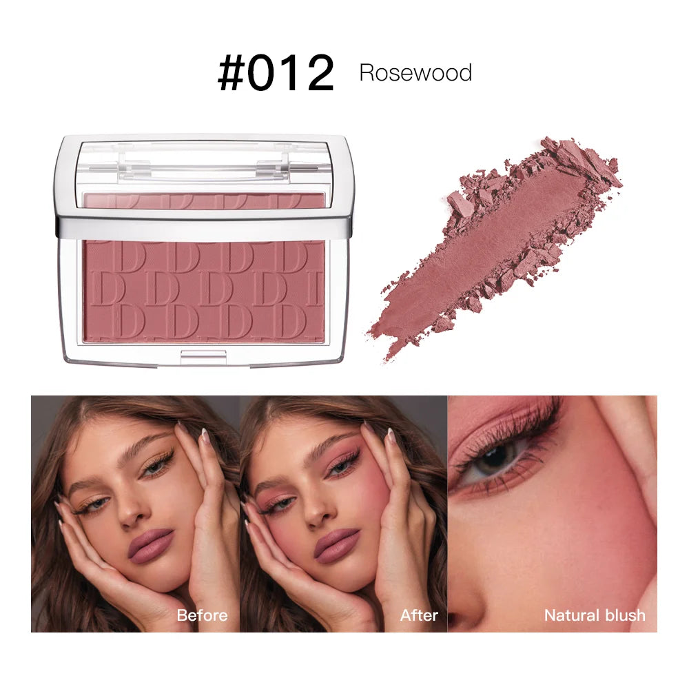 6 Colors Matte Embossed Blush Rosy Blusher Facial Blush Powder High Pigmented Pink Rouged For Cheeks Smooth Cosmetics Oasis Select rosewood