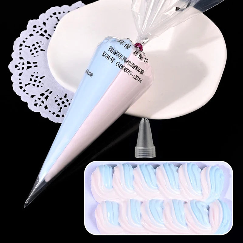 100g Two Color Whipped Cream Glue Diy Phone Case Materials Simulation Fake Decoden Cream Clay Glue With Nozzle Jewelry Making Oasis Select MR-07