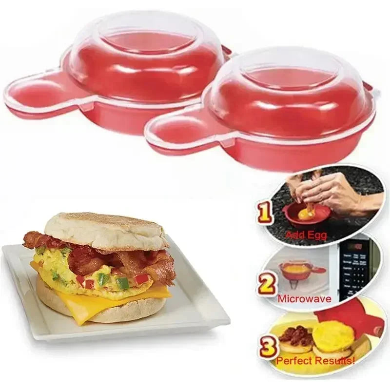 Microwave Easy Egg Cooker Executive Hamburger Tool Hamburger Omelette PP Manual Press 2 Pieces Oasis Select