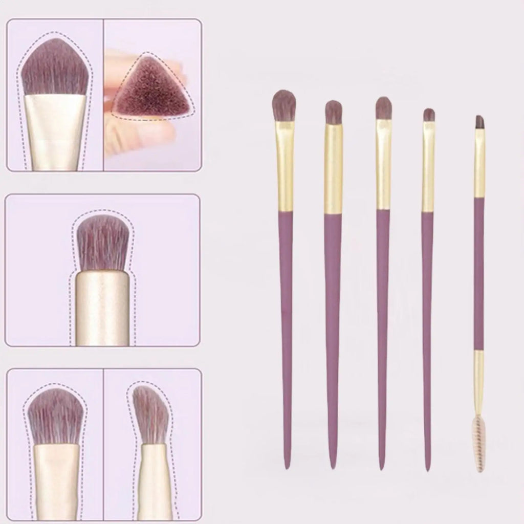 9Pcs Makeup Brush Set Cosmetic Foundation Powder Eyeshadow Blending Make Up Brush Beauty Makeup Tool with Storage Bag Oasis Select