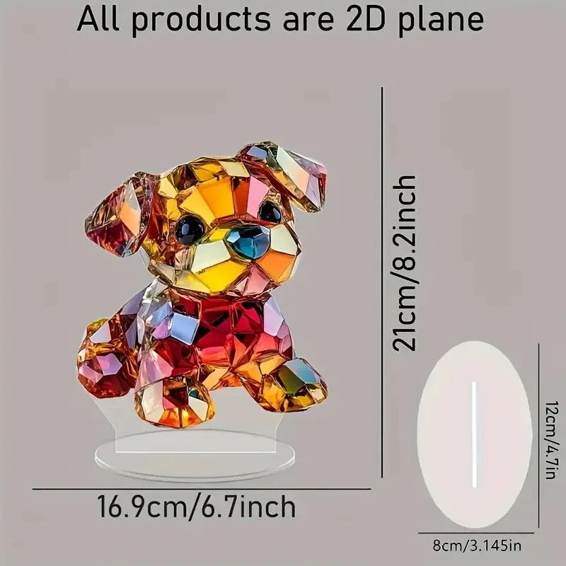 2D Colorful Animal Acrylic Ornaments Colorful Cat Figurine Decoration Kitten Standing Miniature Desktop Decoration For Home Oasis Select B07
