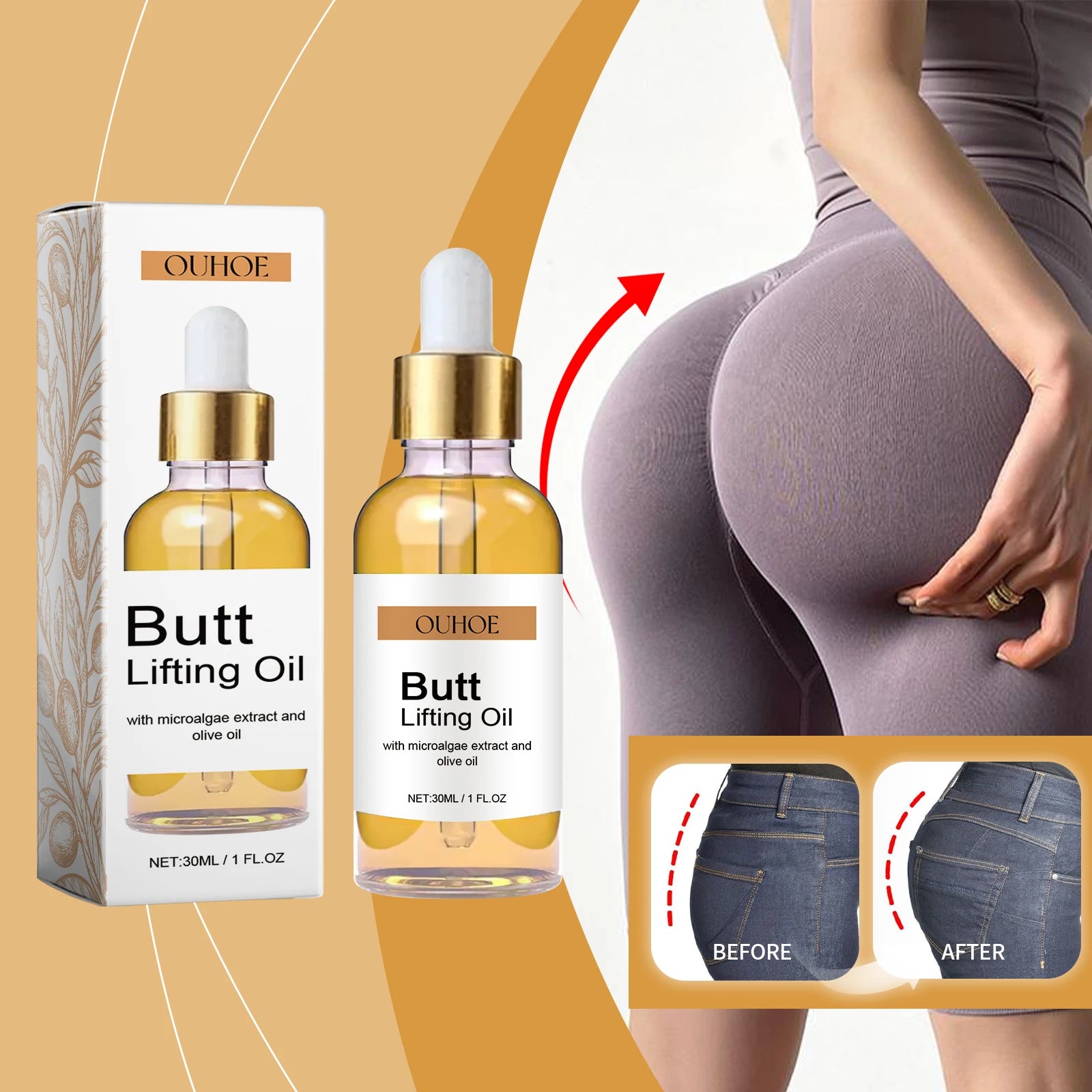 Buttock Firming & Lifting Massage Oil – Tones & Moisturizes Skin Body Firming Oil Oasis Select