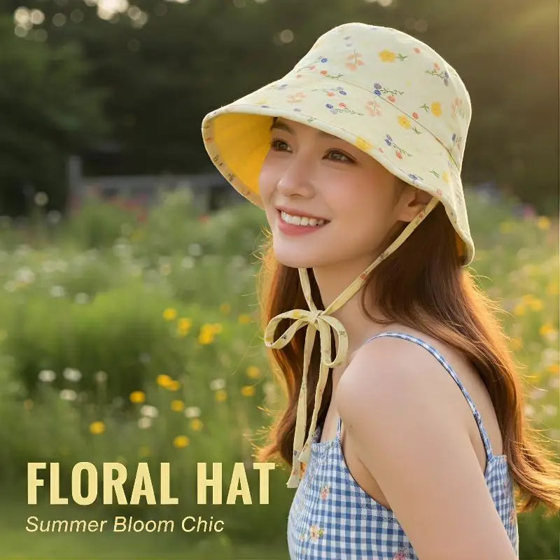 Floral Reversible Bucket Hat Women Sunhat uv차단 шляпа женская от солнца Gorros para el sol de mujer Wide Brim Cap zomer pet dames Oasis Select