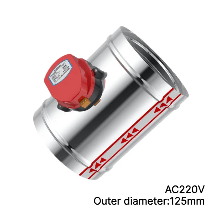 Air Damper Check Valve 100/125/150/200mm Stainless Steel 201 AC 220V DC12V DC 24V Electric Air Valve Motorized for Pipe 4" 5" 6" Oasis Select 125mm AC220V