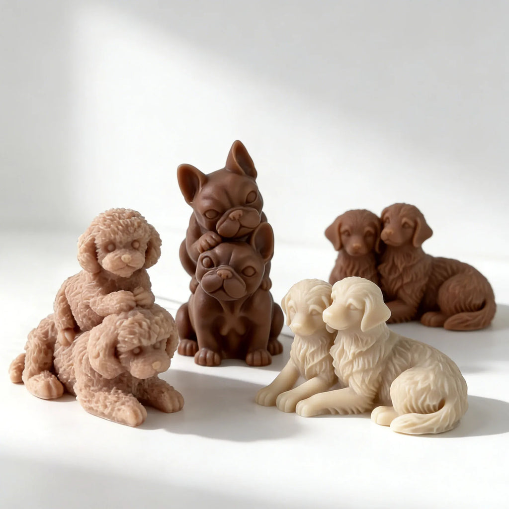 Stackable Puppy-Shaped Candle Silicone Mold DIY Teddy Bear Dog Plaster Ornament Mold Oasis Select