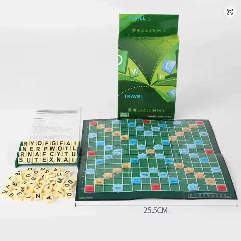 2-4 People English Spelling Solitaire Box Alphabet Chess Educational Toys Travel English Alphabet Scrabble Puzzle Board Game Oasis Select
