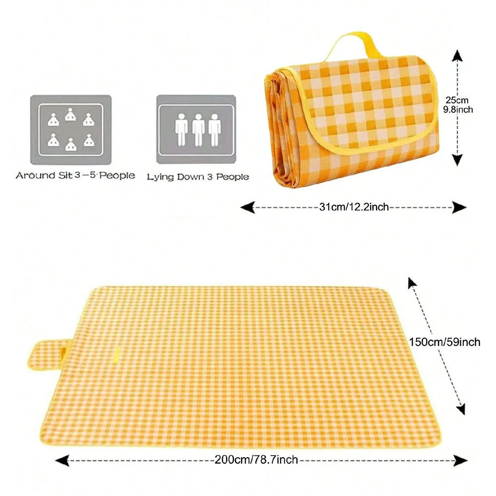 Portable Camping Mat Big Picnic Blanket Sandproof Waterproof Beach Mats Traveling Hiking Outdoor Camping BBQ Grass Parks Oasis Select