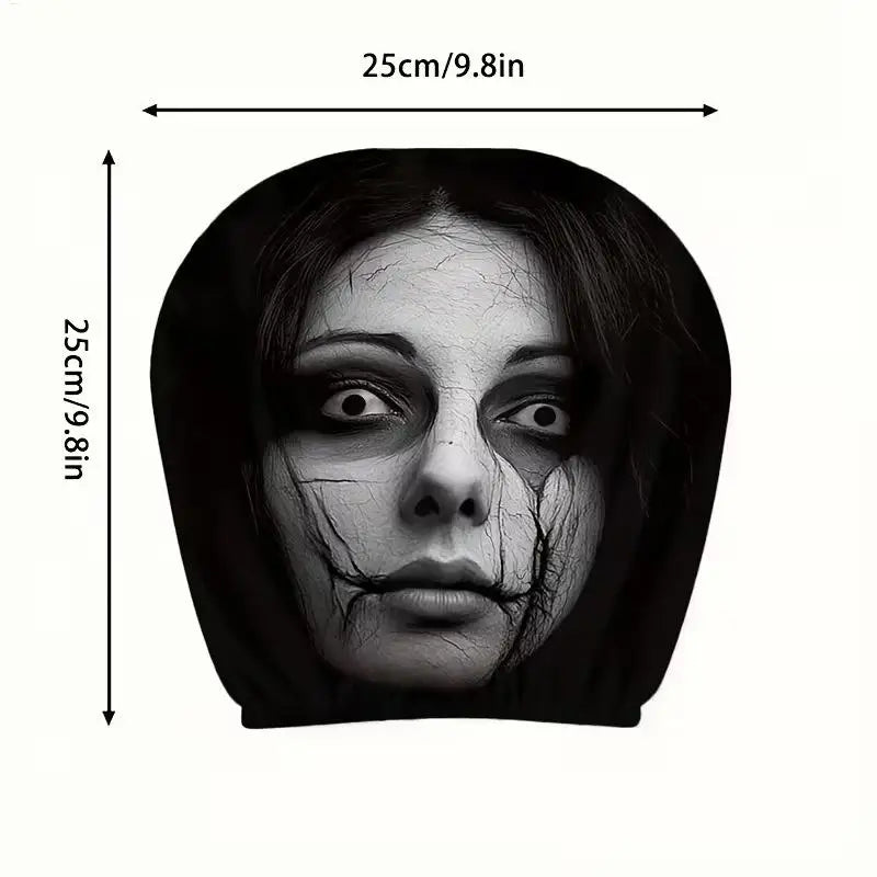 Headrest Covers for Cars 2 Piece Automotive Seat Decorations Cute Scary Face Pattern Cartoon Car Headrest Covers for Decoration Oasis Select
