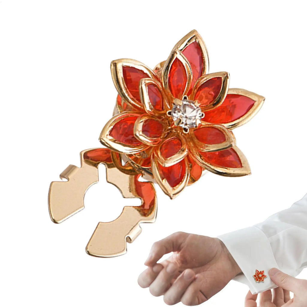 1PC Button Cover Cufflinks Elegant Camellia Button Cover Cufflinks for Blouses Tuxedo Shirt Dress Wedding Dating Party Oasis Select