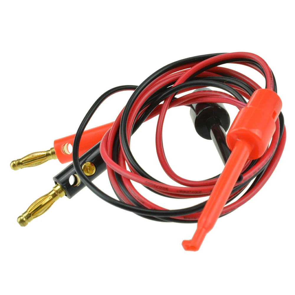 1m Small Test Hook Clip to Banana Plug Cable for Multimeter Test Lead Cables Black White Electrical Clamp Dual Tester 1 Pair Oasis Select Default Title