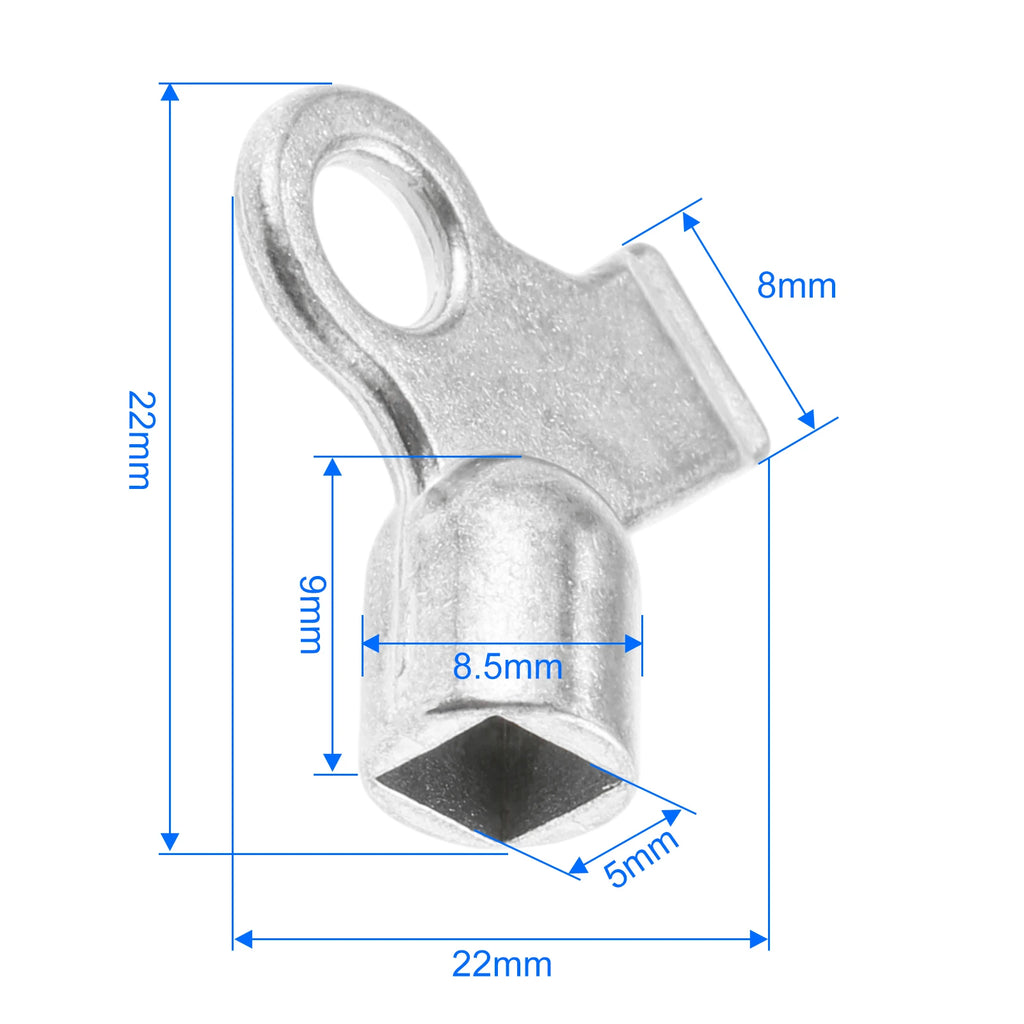 2pcs Zinc Alloy Radiator Vent Key 5mm Square Socket Heating Bleeding Exhaust Valve Tool for Standard Heaters Oasis Select 2pcs 30x23mm