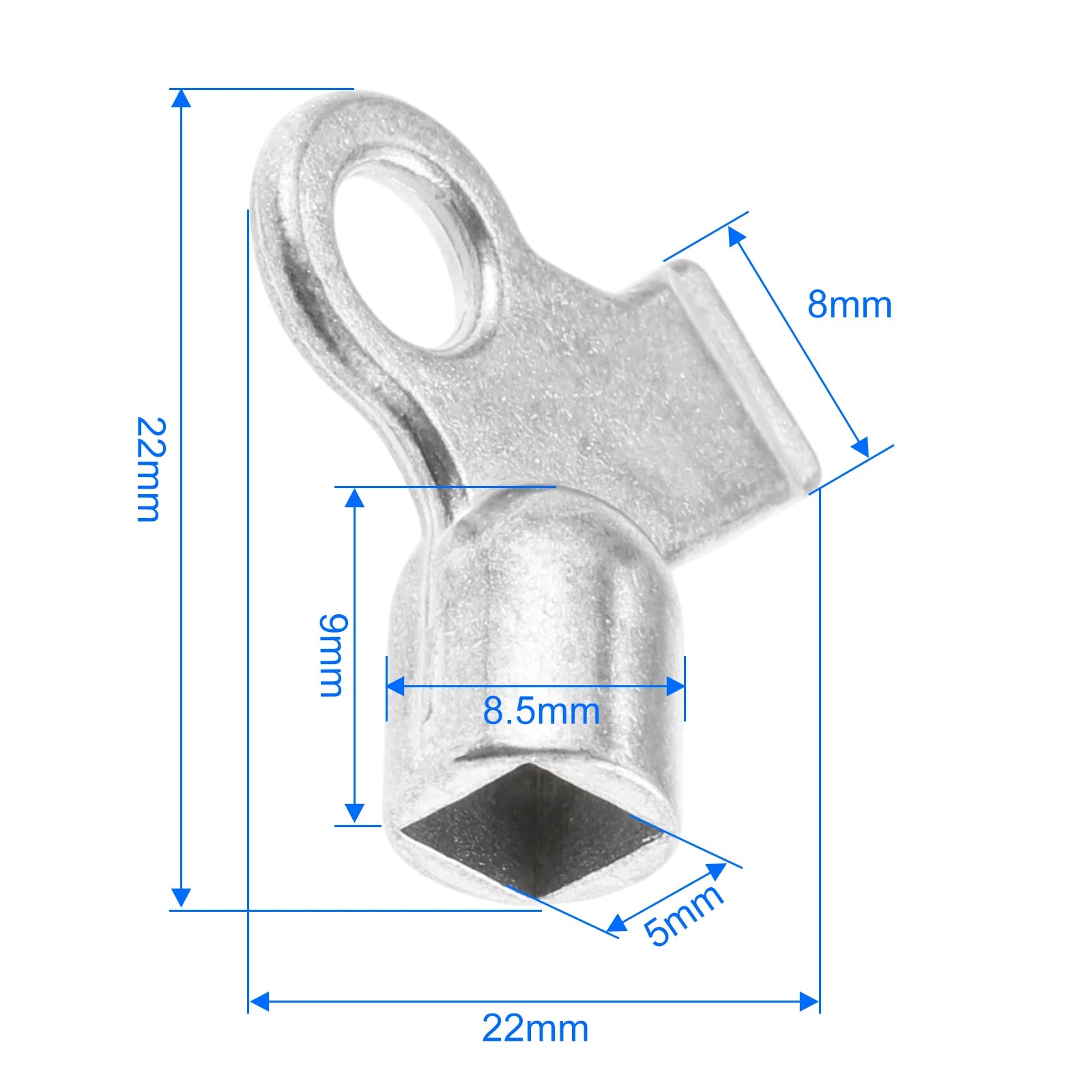 2pcs Zinc Alloy Radiator Vent Key 5mm Square Socket Heating Bleeding Exhaust Valve Tool for Standard Heaters Oasis Select 2pcs 30x23mm