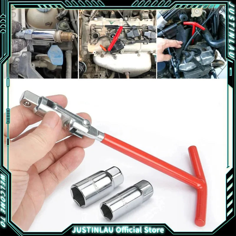 1Pcs 3 in 1 Car Motorcycle Repairing Tool Car Tool Kit Spark Plug Removal Tool Socket Wrench 16Mm /18Mm/21Mmt-Handle Wrench Oasis Select