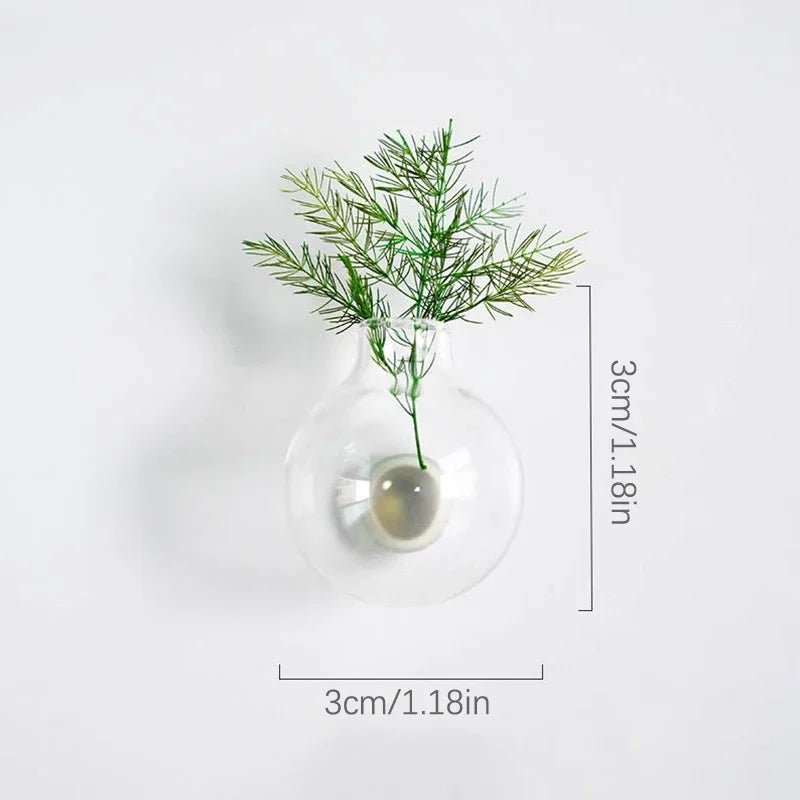 DIY Mini Glass Vase Fridge Magnet Porcelain Flower Plant Message Sticker Green Kitchen Decor Gift Oasis Select
